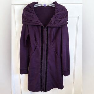 Prairie Underground long cloak, hoodie with velvet trim